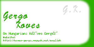 gergo koves business card